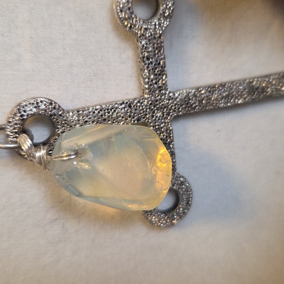 Silver and Turquoise Cross Necklace - Picture 3 of 10